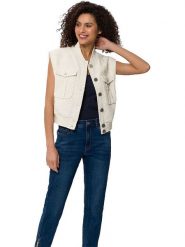 Heine Kamizelka w kolorze kremowym rozmiar: 42. Brązowe kamizelki damskie Heine, bez wzorów, bez kaptura. Za 111.95 zł.