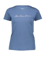 Pepe Jeans Koszulka w kolorze niebieskim rozmiar: S. Niebieskie bluzki damskie Pepe Jeans, s, bez wzorów, z jeansu, bez kołnierzyka, bez ramiączek. Za 70.41 zł.