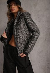 Zielona Panterkowa Kurtka z Odpinanym Kapturem Anastaera. Zielone kurtki damskie Renee, na wiosnę, l, bez wzorów, z poliesteru. Za 149.99 zł.