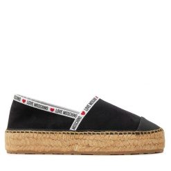 Espadryle LOVE MOSCHINO. Czarne espadryle damskie Love Moschino, bez wzorów, bez obcasa. Za 579.99 zł.