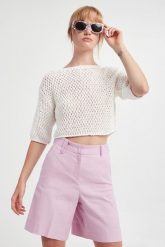 Sweter damski ażurowy Celebre MARELLA MONOCHROME. Swetry klasyczne damskie Marella, l, bez kołnierzyka. W wyprzedaży za 603.85 zł.