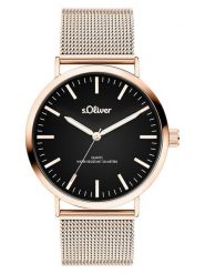 S.Oliver Zegarek kwarcowy w kolorze różowozłoto-czarnym rozmiar: onesize. Czarne, analogowe zegarki damskie S.Oliver, ze stali. Za 217.99 zł.