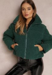 Zielona Kurtka Futerko Teddy Voicha. Zielone kurtki damskie Renee, m, bez wzorów, z futra, bez kaptura. Za 279.99 zł.