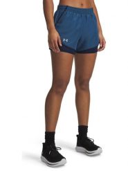 Under Armour Szorty sportowe "Fly By" w kolorze granatowym rozmiar: L. Niebieskie spodenki sportowe damskie Under Armour, l, bez wzorów, z materiału, outdoorowe. Za 114.95 zł.