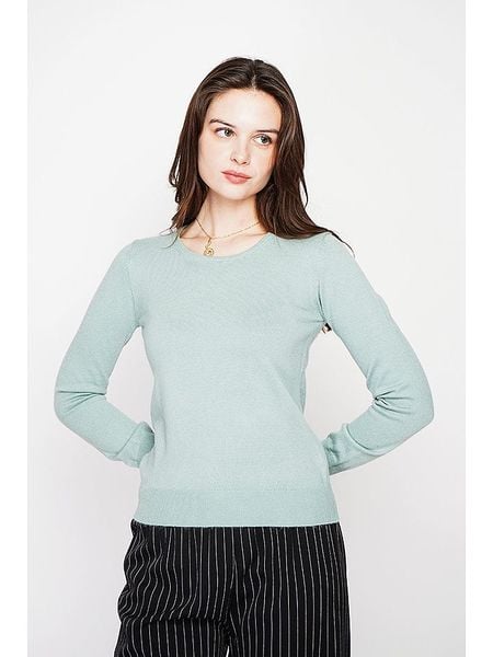 ASSUILI Sweter w kolorze miętowym rozmiar: 36. Zielone swetry klasyczne damskie Assuili, bez kołnierzyka. Za 113.99 zł.