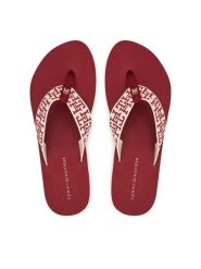Tommy Hilfiger Japonki Corportate Sandal FW0FW09610 Czerwony. Czerwone klapki damskie Tommy Hilfiger, bez wzorów, z materiału, bez obcasa, bez zapięcia. Za 169.99 zł.