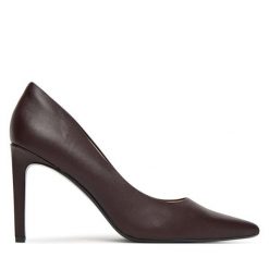 Szpilki Calvin Klein. Czerwone szpilki damskie Calvin Klein, bez wzorów, bez obcasa, na szpilce, bez zapięcia. Za 549.99 zł.