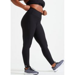 Legginsy fitness damskie Domyos. Czarne legginsy damskie DOMYOS, l, bez wzorów, z elastanu. Za 79.99 zł.
