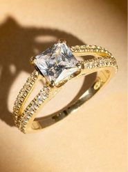 L instant d Or Złoty pierścionek "La Merveilleuse" z cyrkoniami rozmiar: 52. Żółte pierścionki damskie L instant d Or, z cyrkonią, złote. Za 1,753.99 zł.