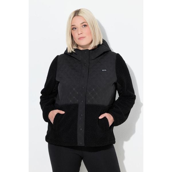 Damskie kurtka polarowa pikowanie kaptur zatrzaski. Czarne kurtki damskie Ulla Popken, plus size, bez wzorów, z materiału, bez kaptura. Za 389.99 zł.