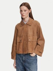 Weekend Max Mara Kurtka skórzana Abito 2625446061 Brązowy Regular Fit. Brązowe kurtki damskie Weekend Max Mara, bez wzorów, ze skóry, bez kaptura. Za 2,784.00 zł.