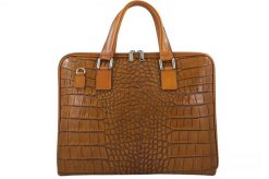 Torba na laptopa skórzana BARBERINI'S 118/1-12 j. brązowa. Brązowe torby na laptopa Barberinis, bez wzorów, ze skóry, z tłoczeniem. Za 359.99 zł.