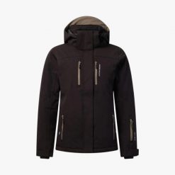 Kurtka Narciarska Narciarstwo Kobieta Cervinia Wodoodporny. Czarne kurtki damskie SWEDEMOUNT, na zimę, l, bez wzorów, z elastanu, bez kaptura. Za 599.99 zł.
