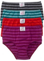 Figi maxi (4 pary). Czerwone figi bonprix, bez wzorów. Za 59.99 zł.
