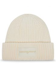 Tommy Jeans Czapka Script AW0AW17909 Écru. Białe czapki damskie Tommy Jeans, na zimę, bez wzorów, z bawełny. Za 199.99 zł.