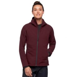 Bluza turystyczna rozpinana damska Black Diamond Element Hoody. Czerwone bluzy damskie Black Diamond, l, bez wzorów, bez kaptura. Za 461.99 zł.