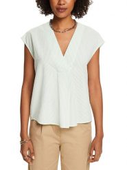 ESPRIT Bluzka w kolorze zielonym rozmiar: XL. Zielone bluzki damskie ESPRIT, xl, bez wzorów, z bawełny, bez kołnierzyka, bez ramiączek. Za 61.60 zł.