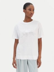 JOOP! T-Shirt Tesia 30100884 Biały Regular Fit. Białe t-shirty damskie Joop!, bez wzorów, z bawełny, bez kołnierzyka. Za 329.99 zł.