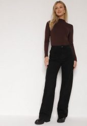 Czarne Jeansy z Wiskozą o Szerokim Kroju z Wysokim Stanem Meviatea. Czarne jeansy damskie Born2be, bez wzorów, z denimu. Za 139.99 zł.