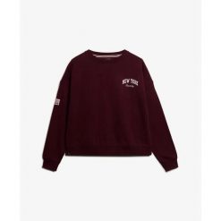 Damska bluza z dekoltem Superdry Athletic Essentials. Czerwone bluzy damskie Superdry, xl, bez wzorów, bez kaptura. Za 281.45 zł.