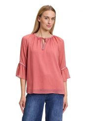 CARTOON Bluzka w kolorze łososiowym rozmiar: 40. Pomarańczowe bluzki damskie Cartoon, z aplikacjami, bez kołnierzyka, bez ramiączek. Za 82.64 zł.
