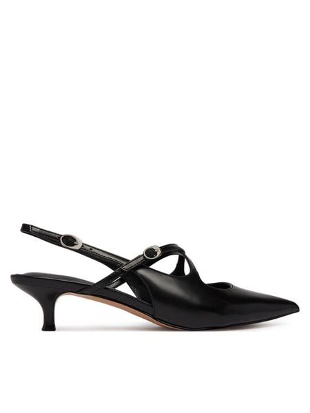 Guess Czółenka FLJCSR LEA05 Czarny. Czarne czółenka damskie Guess, z aplikacjami, ze skóry, bez obcasa. Za 322.99 zł.