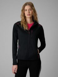 4F Kurtka softshell wiatroodporna membrana 5000 damska - czarna M. Czarne kurtki damskie 4F, m, bez wzorów, ze skóry, bez kaptura. Za 249.99 zł.