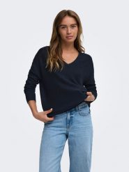 JDY Sweter "New" w kolorze granatowym rozmiar: M. Niebieskie swetry klasyczne damskie JDY, m, bez kołnierzyka. Za 109.95 zł.