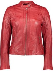 7eleven Skórzana kurtka "Elly" w kolorze czerwonym rozmiar: 44. Czerwone kurtki damskie 7eleven, bez wzorów, z materiału, bez kaptura. Za 415.31 zł.