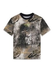Guess Kids T-Shirt 180441 Kolorowy Classic Fit. T-shirty i koszulki chłopięce Guess Kids, z aplikacjami, bez kołnierzyka, bez ramiączek. Za 125.00 zł.