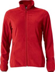 Clique Damska kurtka microfleece - 100% poliester, antypilling. Czerwone kurtki sportowe damskie CLIQUE, xl, bez wzorów, z poliesteru, bez kaptura. Za 163.08 zł.