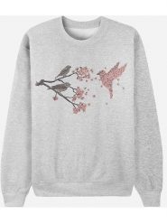 WOOOP Bluza "Blossom Bird" w kolorze szarym rozmiar: L. Szare bluzy damskie Wooop, l, bez wzorów, bez kaptura. Za 100.99 zł.