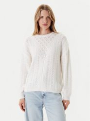 Guess Sweter W5YR56 Z2ZK2 Biały Regular Fit. Białe swetry klasyczne damskie Guess, xl, z bawełny, bez kołnierzyka. Za 339.99 zł.