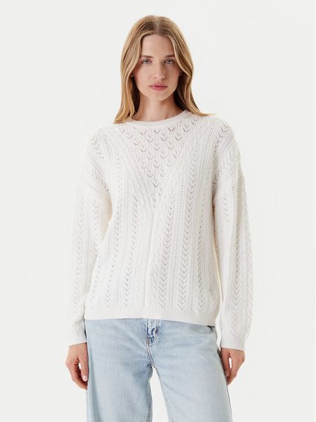 Guess Sweter W5YR56 Z2ZK2 Biały Regular Fit. Białe swetry klasyczne damskie Guess, xl, z bawełny, bez kołnierzyka. Za 249.99 zł.