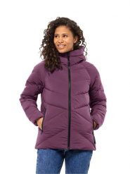 Jack Wolfskin Kurtka puchowa w kolorze fioletowym rozmiar: XL. Różowe kurtki damskie Jack Wolfskin, xl, bez wzorów, z puchu, bez kaptura. Za 571.03 zł.