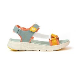 Sandały turystyczne TRAPANI – zapięcie na podwójny rzep, podeszwa EVA i komfort. Żółte sandały damskie Izas, bez wzorów, bez obcasa, bez zapięcia. W wyprzedaży za 226.04 zł.