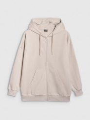 4F Bluza dresowa rozpinana z kapturem damska - beżowa L. Brązowe bluzy damskie 4F, l, bez wzorów, z bawełny, z kapturem. W wyprzedaży za 119.99 zł.