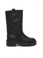 Tommy Jeans Kozaki Tjw Tubular Mid Boots EN0EN03111 Czarny. Czarne kozaki damskie Tommy Jeans, z jeansu, bez obcasa, na płaskiej podeszwie, bez zapięcia. Za 799.99 zł.
