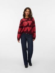 Vero Moda Sweter w kolorze bordowym rozmiar: M. Czerwone swetry klasyczne damskie Vero Moda, m, z wełny, bez kołnierzyka. Za 139.87 zł.