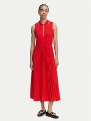 Tommy Hilfiger Sukienka codzienna 1985 Pleated WW0WW49621 Czerwony Regular Fit. Czerwone sukienki damskie Tommy Hilfiger, bez wzorów, z syntetyku, bez ramiączek. Za 799.99 zł.