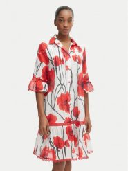 Iconique Sukienka letnia IC26-087 Czerwony Regular Fit. Czerwone sukienki damskie Iconique, bez wzorów, z bawełny, bez ramiączek. Za 599.99 zł.