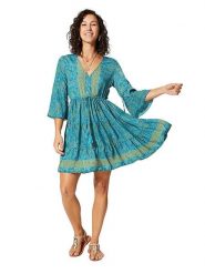 Ipanima Sukienka w kolorze niebiesko-pomarańczowym rozmiar: 34/36. Niebieskie sukienki damskie Ipanima, bez wzorów, bez ramiączek. Za 65.99 zł.