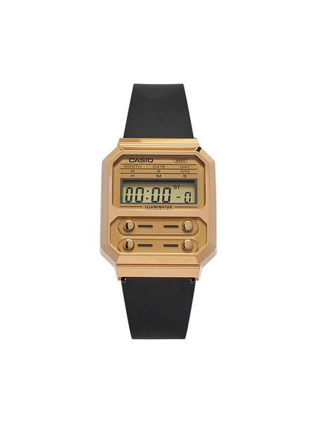 Casio Zegarek A100WEFG-9AEF Złoty. Żółte, cyfrowe zegarki damskie Casio, złote. Za 249.99 zł.