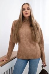 Sweter z półgolfem camelowy. Golfy damskie KESI, na jesień, l, z wełny, bez kołnierzyka, plus size. Za 150.97 zł.