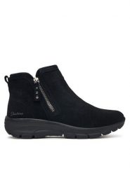 Skechers Botki Easy Going - Urban Zip 168188/BBK Czarny. Czarne botki damskie Skechers, ze skóry, bez obcasa, na płaskiej podeszwie, bez zapięcia. Za 399.99 zł.