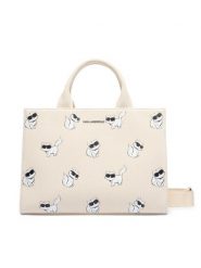 KARL LAGERFELD Torebka B3W50064 Beżowy. Brązowe torebki klasyczne damskie KARL LAGERFELD, z materiału, bez dodatków. Za 549.99 zł.