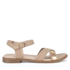 Sandały Lasocki. Brązowe sandały damskie Lasocki, bez wzorów, bez obcasa, na płaskiej podeszwie, bez zapięcia. Za 129.99 zł.