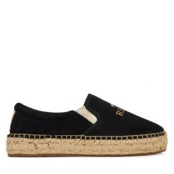 Espadryle REPLAY. Czarne espadryle damskie Replay, bez wzorów, bez obcasa. Za 219.99 zł.