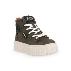 Buty do chodzenia damskie Palladium Pallatower. Zielone obuwie sportowe damskie Palladium, z bawełny, bez zapięcia, trekkingowe. Za 623.00 zł.