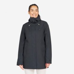 Ciepła parka przeciwdeszczowa damska Tribord Sailing 500. Szare parki damskie TRIBORD, m, z materiału, bez kaptura. Za 399.99 zł.